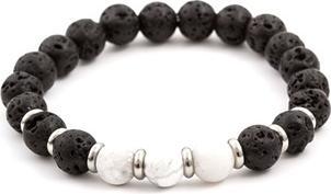 Image du produit Beneto Bracelet en pierre de lave et howlite MINK52 - Longueur : 19 cm (L) (19 cm, Pierre de lave, Howlite)