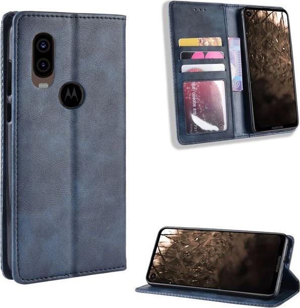 Actual product image MU Style Vintage Style Leather Book Cover Case (Motorola One Vision)