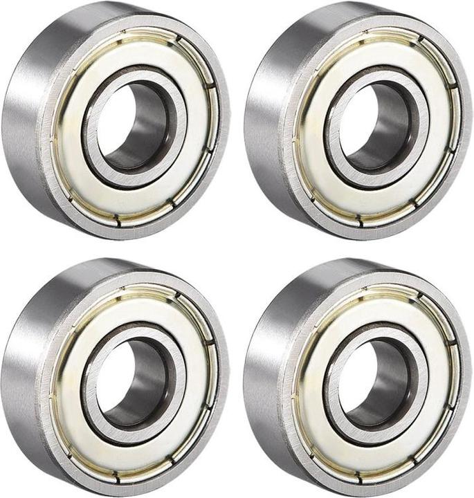 Snuups 4x Cuscinetto a sfera 608 ZZ Cuscinetto a sfera a gola profonda 8 x 22 x 7 mm (Ricambi)