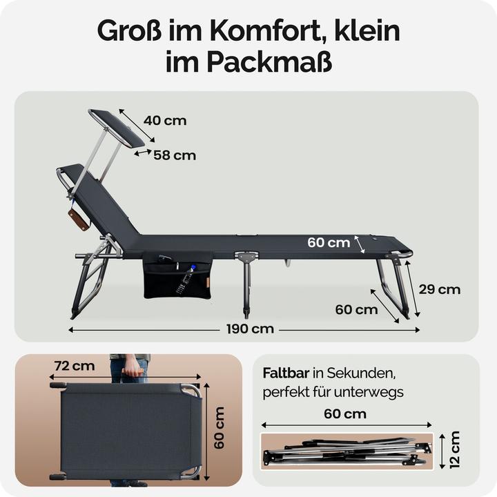 Actual product image Casaria Sun lounger (190 cm)