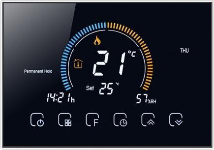 Actual product image Renov8 Smart Wi-Fi Thermostat with colour LCD for gas boiler with dry contact - compatible 86x86 and round