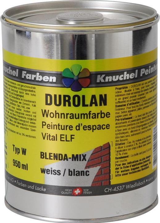 Actual product image Knuchel Durolan Living Room Paint Mixed White (White, 1 l)
