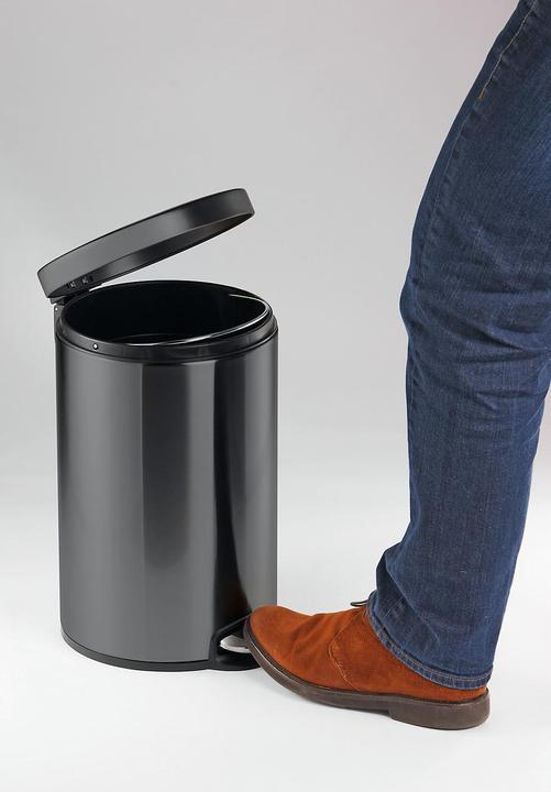 Actual product image Durable Pedal bin metal round, soft close (5 l)