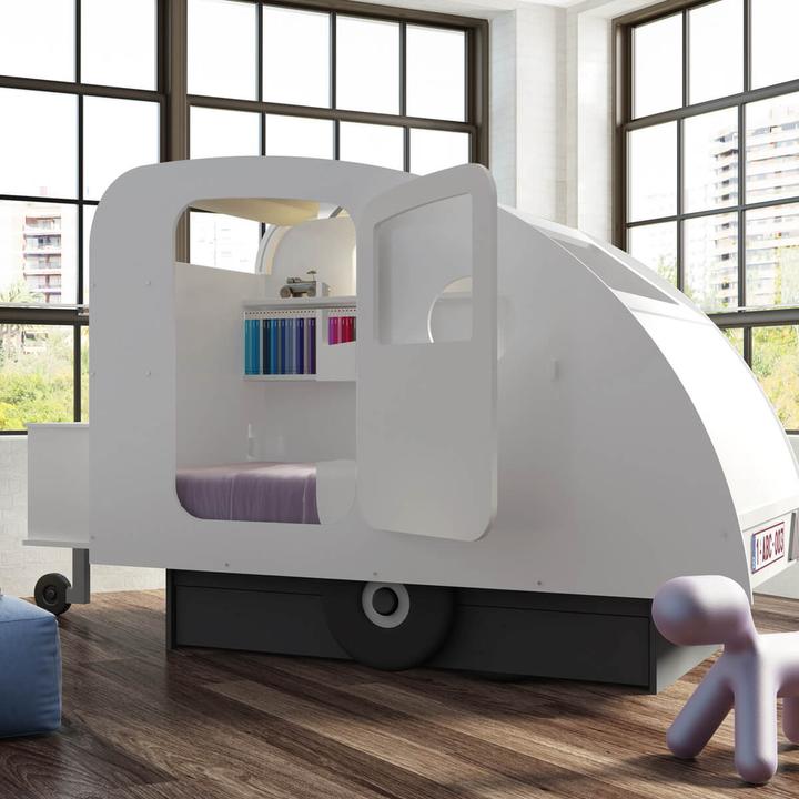Actual product image Mathy by Bols Caravan Bed Caravan with Trailer Hitch and Chest