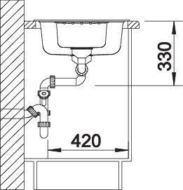 Actual product image Blanco Zia 6 S (Top-mounted sink, 50 cm, 100 cm)