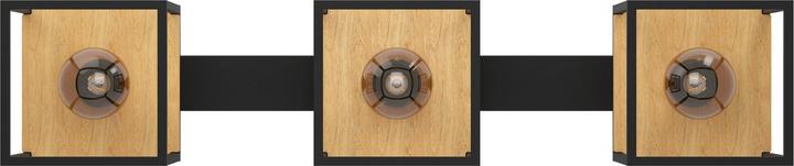 Actual product image EGLO Ceiling light steel/wood 3-light HxLxW 240x860x180 mm Libertad black/brown (E27)