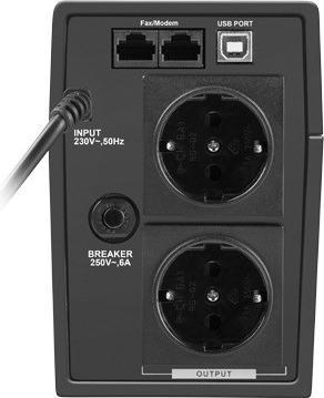 Actual product image Armac UPS Home Line-Interactive H/650F/LED/V2 650VA 2x Schuko USB-B LED (650 VA, 390 W, Line-interactive UPS)