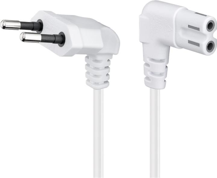 Immagine prodotto Goobay Cavo di connessione Euro angolato alle due estremità, 1 m, bianco (1 m)