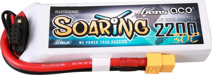 Gens Ace G-Tech Soaring 2200mAh 11.1V 30C 3S1P Lipo Battery (11.10 V, 2200 mAh)