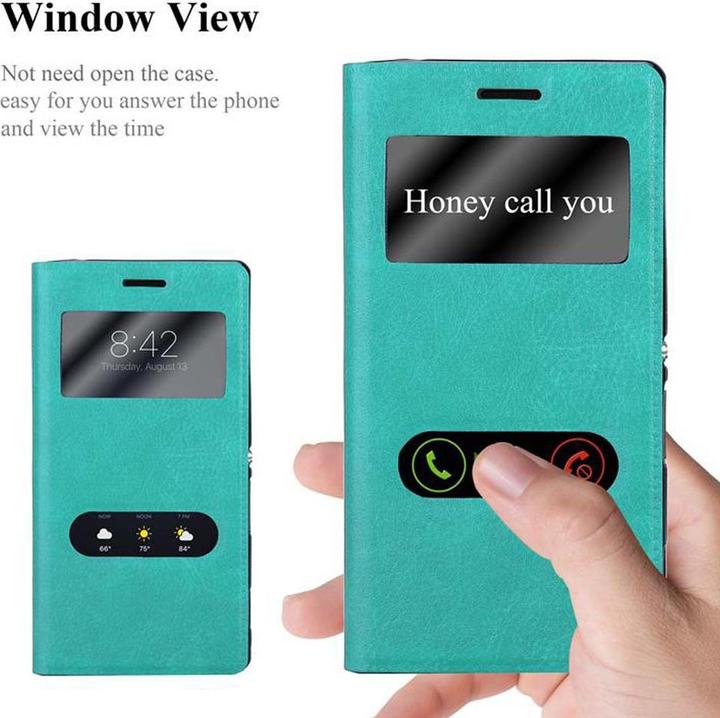 Actual product image Cadorabo Book with View double window cover (Sony Xperia M2, Sony Xperia M2 Aqua)