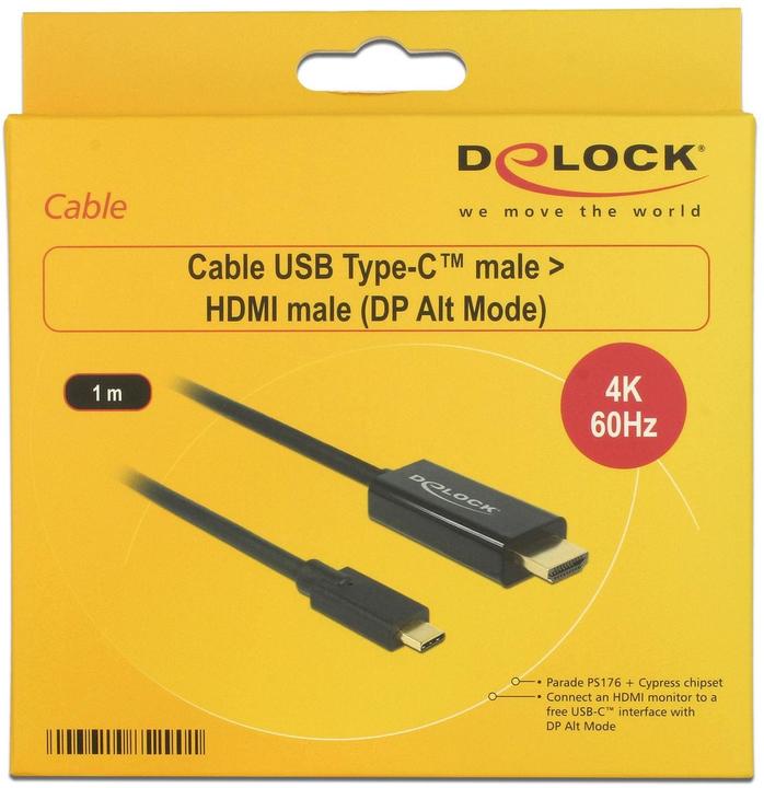 Produktbild Delock Thunderbolt 3| USB Typ C — HDMI (Typ A) (1 m, USB Typ C, HDMI)