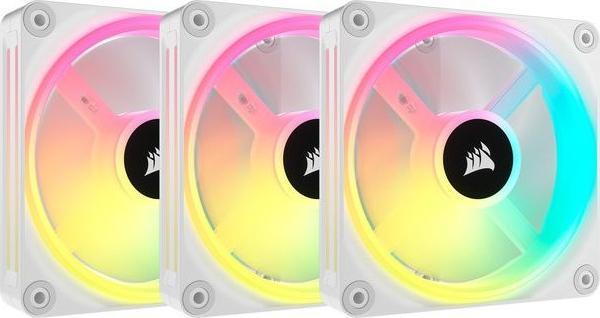 Productafbeelding Corsair iCUE LINK QX120 RGB 120 mm PWM ventilator (wit, starterkit) (120 mm, 3 x)