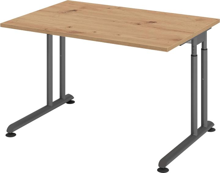 Hammerbacher Desk C-foot 120x80cm oak/graphite (120 x 80 cm)