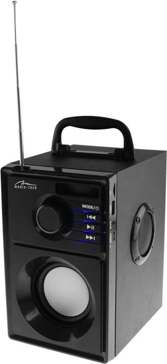 Media-Tech Głośnik bezprzewodowy Boombox MT3179 15W USB-C Srebrny (6 h, Rechargeable battery operated, USB power delivery)