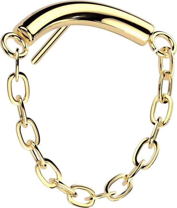 Produktbild Star Piercing Threadless Stange vergoldet Anhänger Kette (Titan G23, ohne Messing)