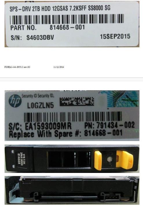 Actual product image HPE DRV 2TB HDD 12GSAS 7.2KSFF (2 TB, 2.5")