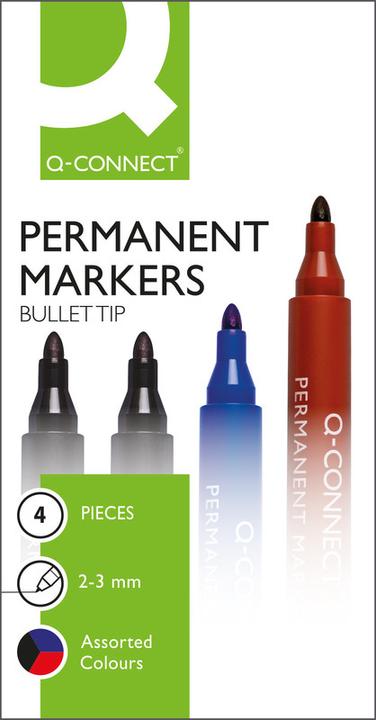 Produktbild Q-Connect Permanent Marker mit Rundspitze (Mehrfarbig, 2 mm, 1 x)