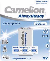 Produktbild Camelion AlwaysReady NH-9V200AR-BP1 - Batterie 9V - NiMH - (wiederaufladbar) (1 Stk., 9V Block, 200 mAh)