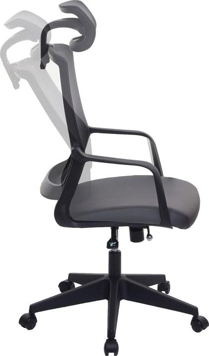Produktbild Swisshandel24 Bürostuhl, Drehstuhl Schreibtischstuhl, ergonomisch Kopfstütze, Kunstleder grau