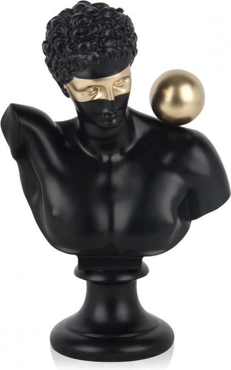 Image du produit Buste grec homme avec boule - Noir (35 x 25 x 15 cm)
