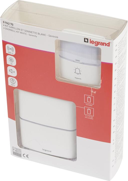 Produktbild Legrand Funkklingel-Set Premium, batteriebetrieben mit MP3-Funktion (Funk)