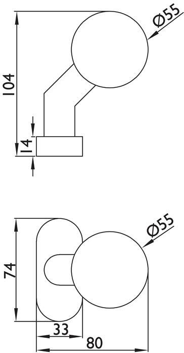 Immagine prodotto Hermat Pomolo per porta con cornice 2085 ( 3000267269 ) Materiale acciaio inox 60 fisso-rotante (Pomello della porta)