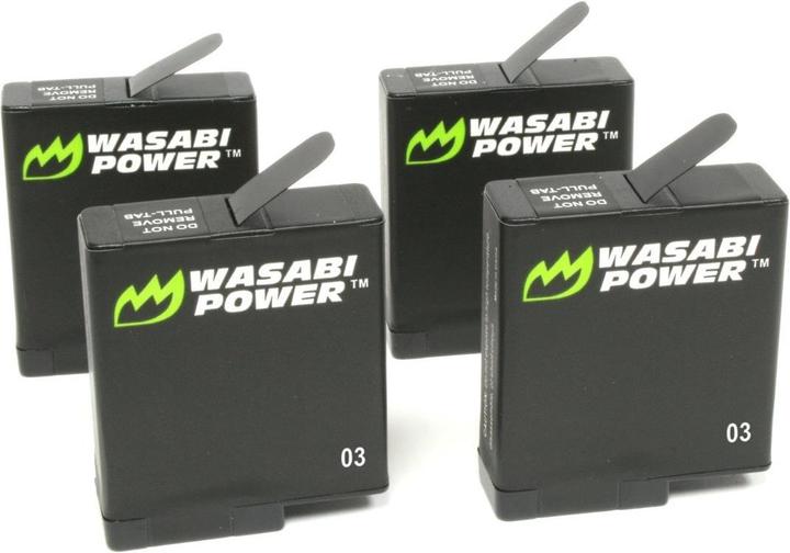 Produktbild Wasabi Power 4-er Pack Ersatzakkus für GoPro Hero 5/6/7 (Hero 7, Hero 6, hero 5)
