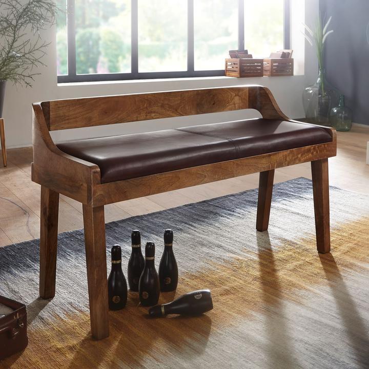 Image du produit FineBuy Banc en bois massif mangue marron (108 cm)
