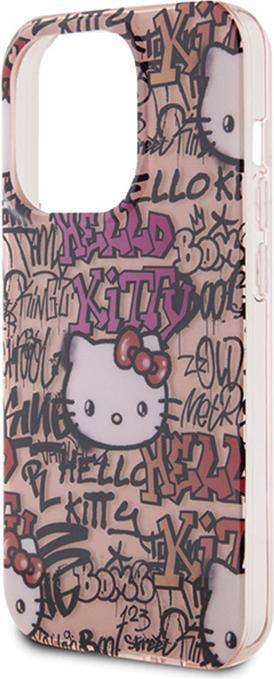 Actual product image Hello Kitty HKHCP13LHDGPTP iPhone 13 Pro / 13 6.1" różowy/pink hardcase IML Tags Graffiti (Apple iPhone 13 Pro)