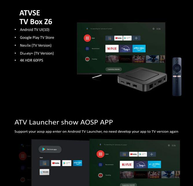 Produktbild PhoneLook Android TV Multimedia 4K Ultra HD Streaming Box Z6 HDR 64Bit CPU Google Assistant
