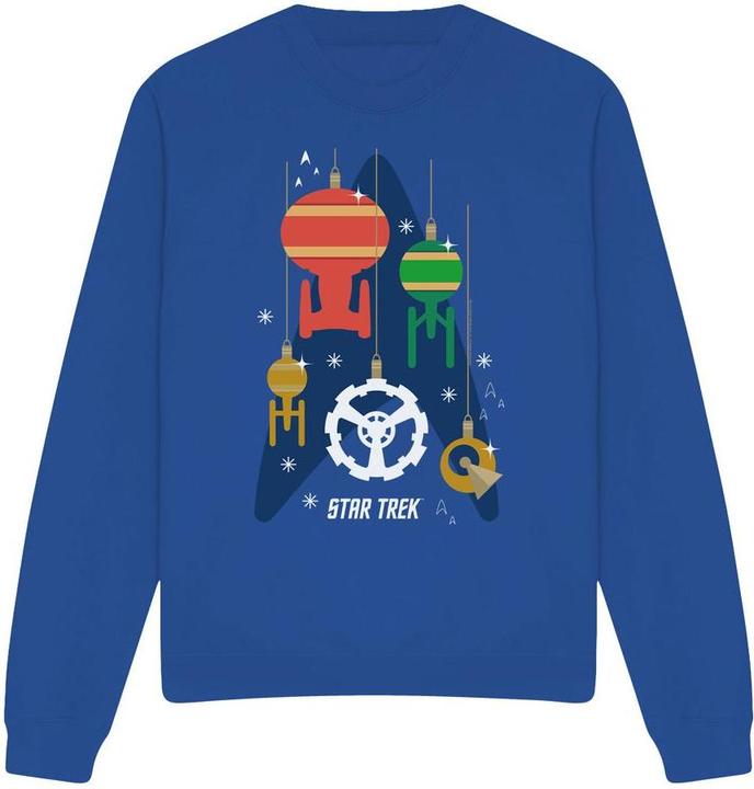 Actual product image Unisex Adult Spaceship Bauble Christmas Sweatshirt (XXL)