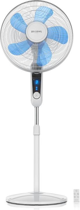 Produktbild Brandson Standventilator 40 cm Ø, Fernbedienung, Display, Oszillation, Höhe & Kopf verstellbar, 60W, weiss (57 dB)