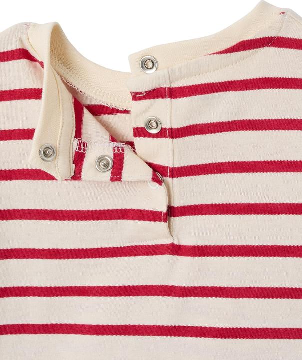 Image du produit Vertbaudet Bio-Kollektion: Gestreiftes Baby Shirt mit Druckknöpfen hinten (62)