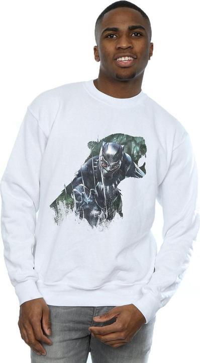 Immagine prodotto Felpa in cotone con silhouette selvaggia di Black Panther (L)