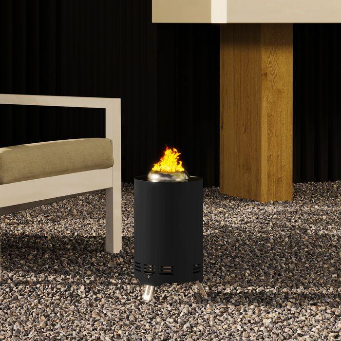 Image du produit Swisshandel24 Feuerschale Ø16x25cm Edelstahl Schürhaken BBQ Camping Schwarz (16 cm)