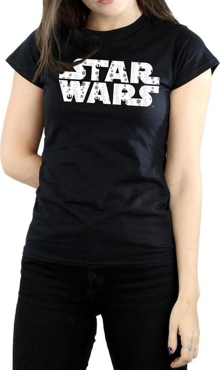 Actual product image Star Wars Womens/Ladies Christmas Logo Cotton T-Shirt (XL)
