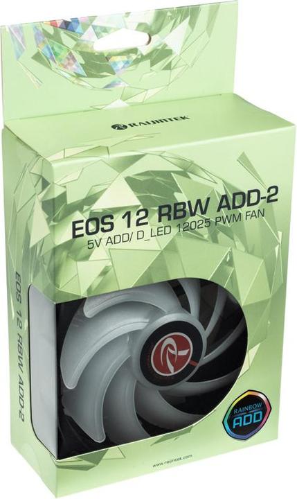 Actual product image Raijintek EOS 12 RBW ADD fan, set of 2 incl. controller (120 mm, 2 x)