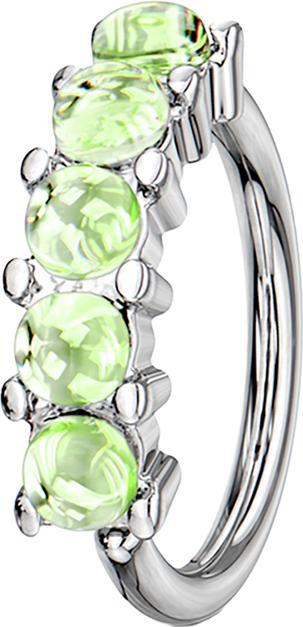 Immagine prodotto Star Piercing Anello Micro Piercing argento cinque pietre epossidiche verde (Acciaio chirurgico 316L, senza ottone)