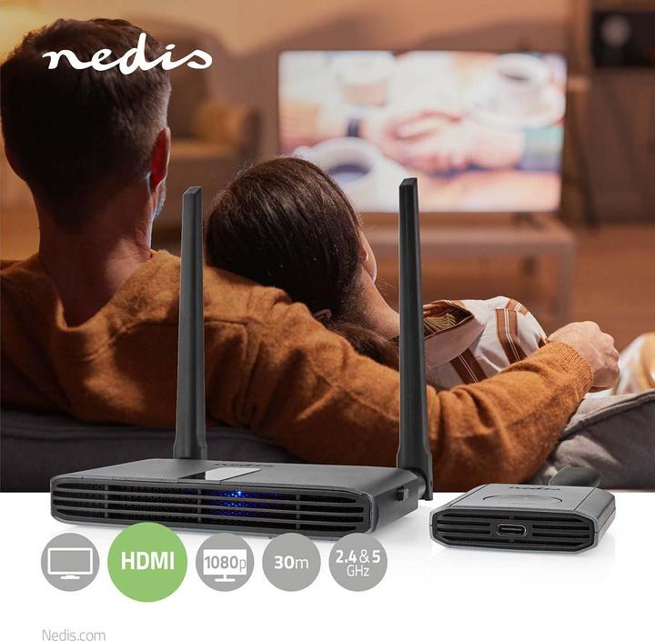 Immagine prodotto Nedis Wireless HDMI ™ Trasmettitore | WLAN | 2400-5000 MHz | 30,0 m (linea di vista) | Risoluzione (30 m, HDCP)