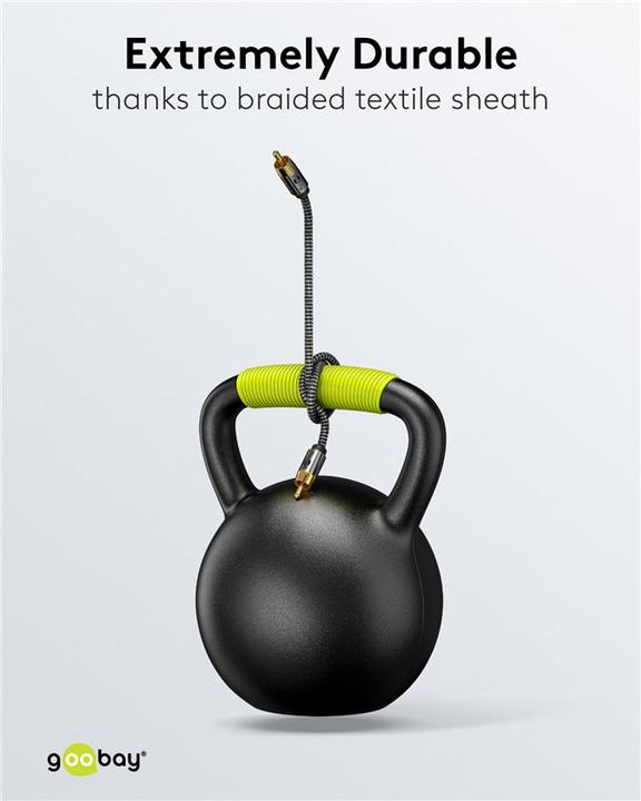 Produktbild Goobay Mono-Cinchkabel, 2 m, Sharkskin Grey (2 m, Cinch)