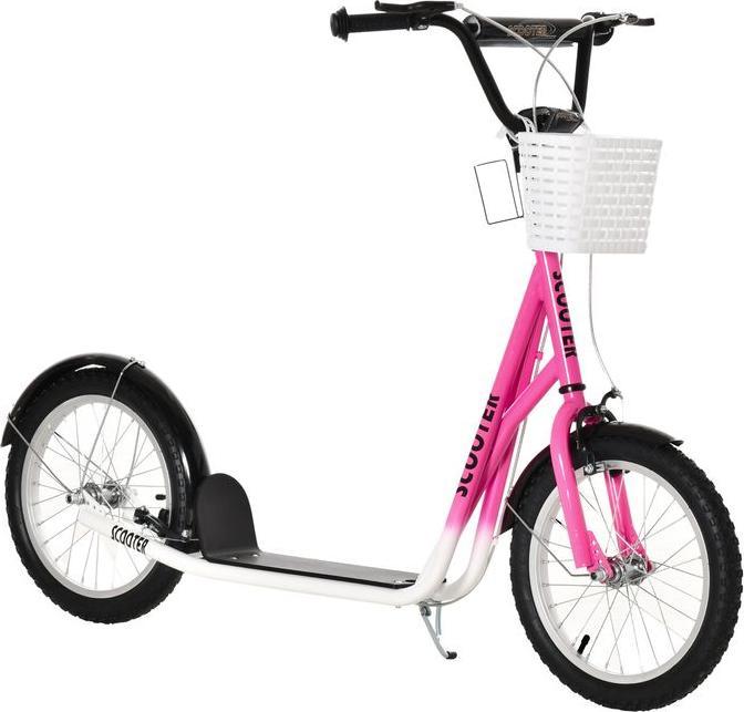Swisshandel24 Kinderroller Scooter Tretroller mit Bremse Korb höhenverstellbar für 5-12 Kinder Roller Kickboard Al