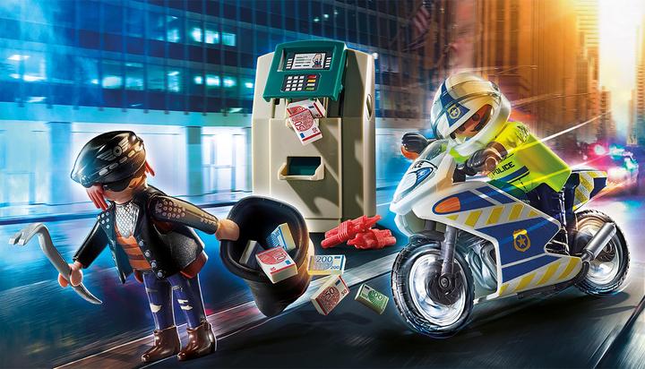 Actual product image Playmobil Police motorbike: pursuit of the money robber (70572, Playmobil City Life)
