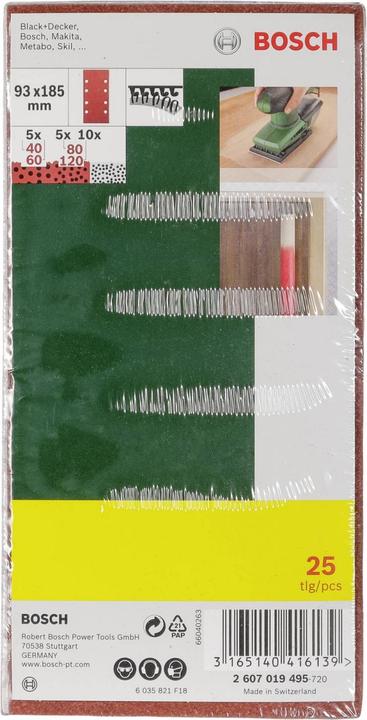 Actual product image Bosch Zubehör Orbital sander sanding sheet set mixed grit (40, 60, 80, 120)