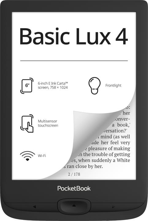 PocketBook Basic Lux 4 (6", 8 GB, Schwarz)