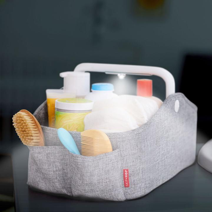 Actual product image Skiphop Light Up Diaper Caddy- Oat