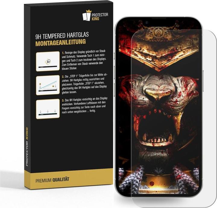 Produktbild Protectorking 1x 3D A++ echtes Tempered 9H Panzerhartglas KLAR (1 Stück, Apple iPhone 13 Pro)
