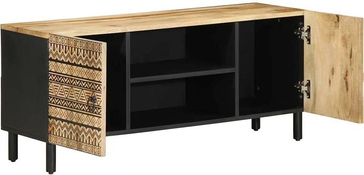 Immagine prodotto VidaXL Mobile TV Mobile TV basso Tavolo TV Nero Legno di mango grezzo (105 x 33,5 x 46 cm)