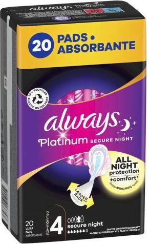 Image du produit Always Platinum Secure Night (20 x, Tampons sanitaires)
