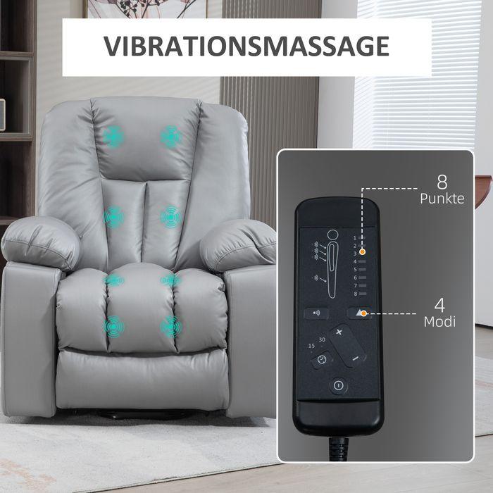 Produktbild Swisshandel24 elektrisch Fernsehsessel, mit 8 Massagepunkten, 135° neigbar, Taschenfederkern, Fernbedienung, Dunke