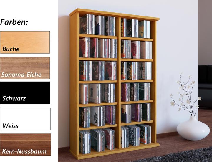 Produktbild VCM Holz CD DVD Stand Regal Ronul (60 x 18 x 92 cm)